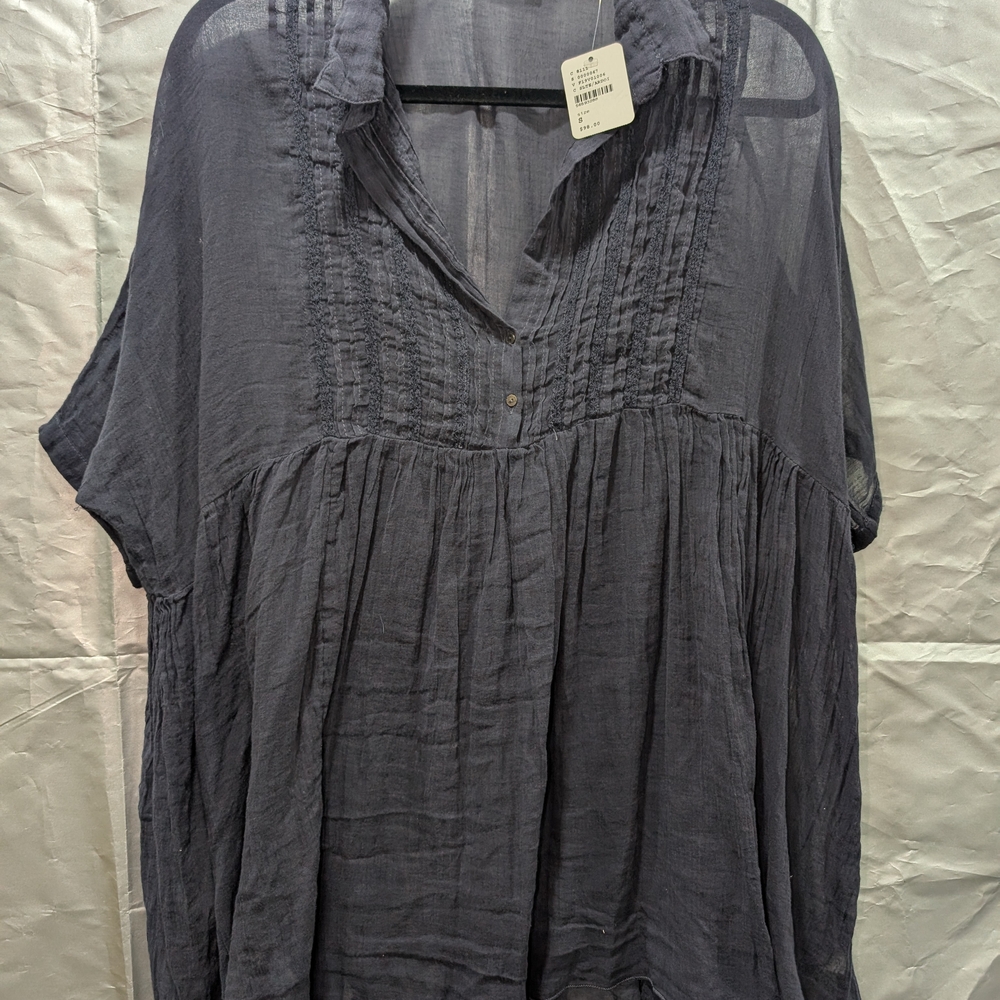 Free People Charcoal Blouse